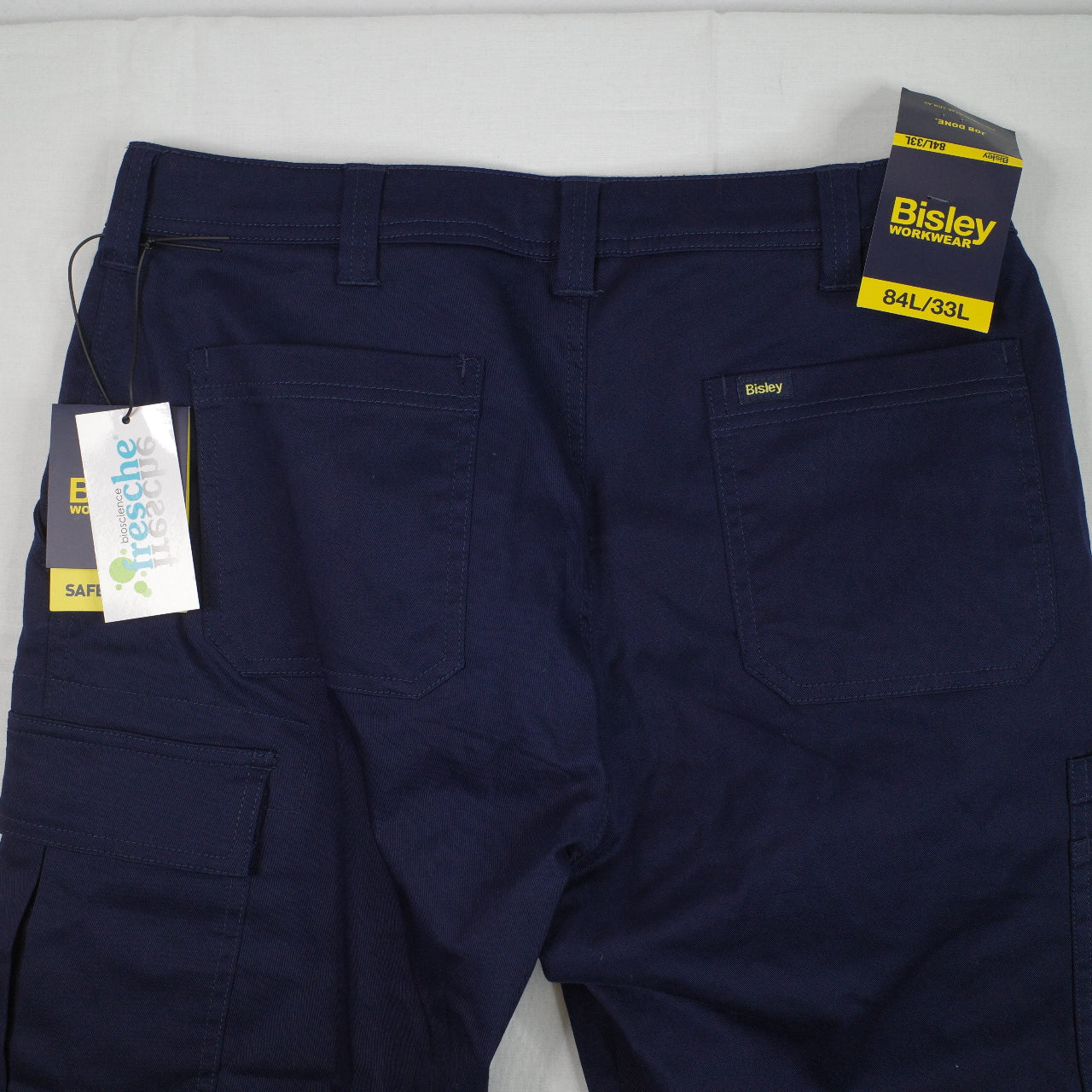 Bisley BPC6008T Mens Hi-Vis Taped Biomotion Stretch Cotton Cargo Pants 84L/33L