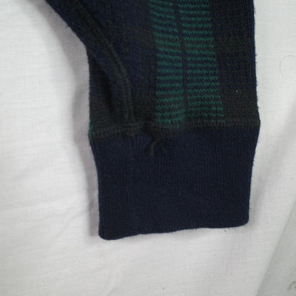 VIntage Polo Ralph Lauren Polo Tennis Plaid Knit Sweater Quarter Buttons Mens Large