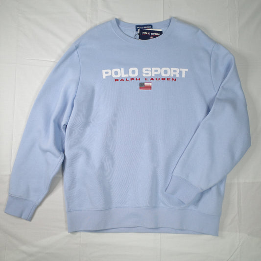 Polo Ralph Lauren Polo Sport Baby Blue Spell Out Sweater Crewneck Mens XXL NWT