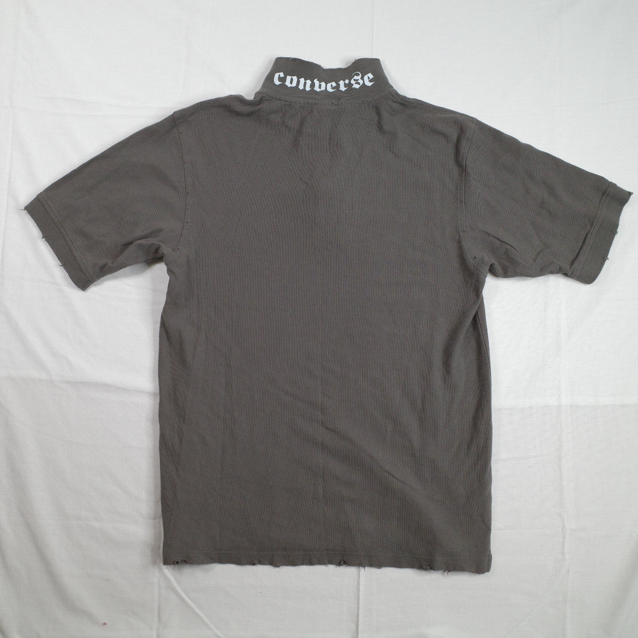 Vintage Converse Distressed Dark Grey Mens Short Sleeve Polo Medium New