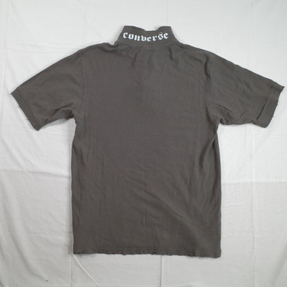Vintage Converse Distressed Dark Grey Mens Short Sleeve Polo Medium New