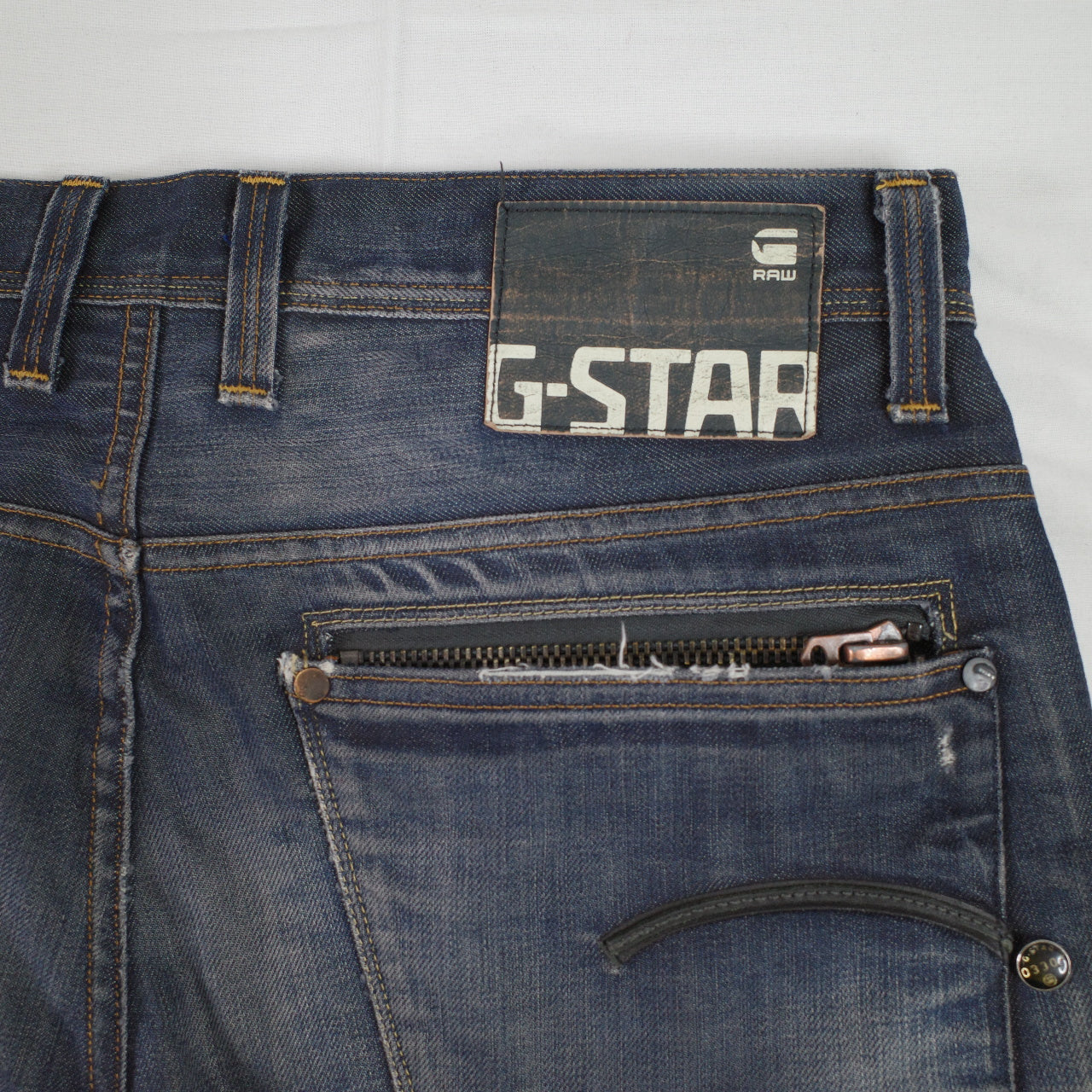 G-Star Raw Men's 3301 Slim Denim Pants Washed Blue Size 34x32