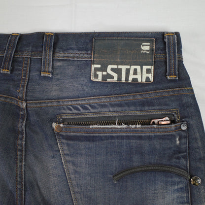 G-Star Raw Men's 3301 Slim Denim Pants Washed Blue Size 34x32