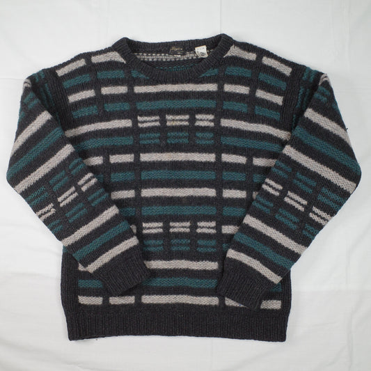 Coogi Style Boytex Pure Wool 90's Hand Made Knit Fleece Sweater Mens Large