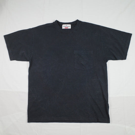 Supreme SS19 Stone Island Black Faded Short Sleeve T-Shirt