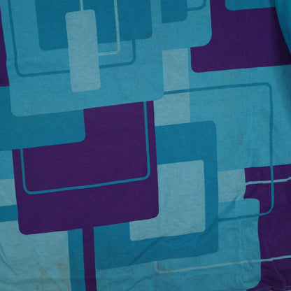 Vintage Hang Ten Retro Block Graphic Blue Purple Long Sleeve T Shirt Womens M