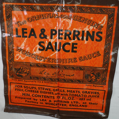 Lea & Perrins Worcester Sauce Vintage Apron by Sari Fabrics PVC Vinyl 1970s