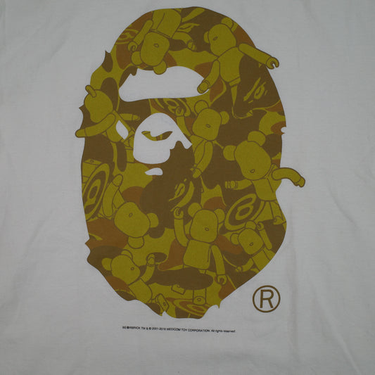 BAPE 'Ape Head Bearbrick Medicom' T-Shirt XL Mens White