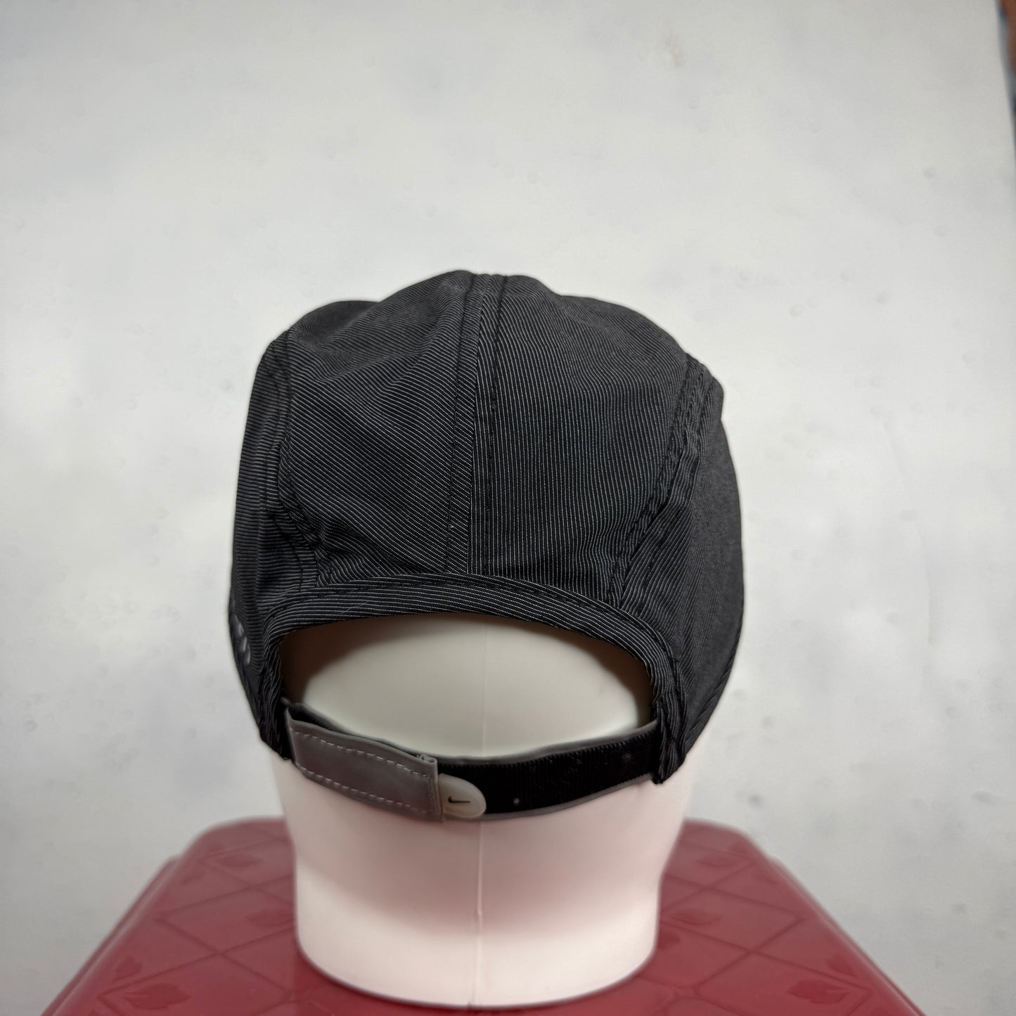 Nike Dri Fit Hat AW84 Black Pin Stripe Adjustable Back Running Cap