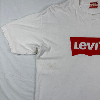 Vintage Levis Knitwear White T-Shirt Single Stitch Mens Large
