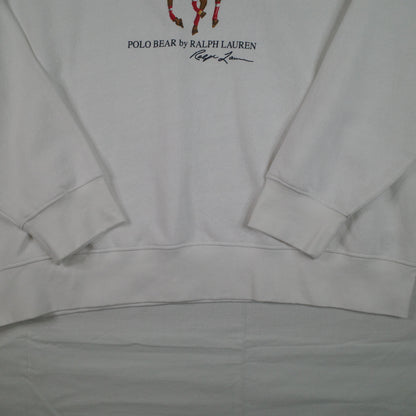 Polo Ralph Lauren Preppy Bear Polo Bear Pullover Sweatshirt White Mens XXL NWT