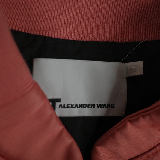 T by Alexander Wang Pink Oversized Nylon Blend Zip Up Bomber Jacket XS