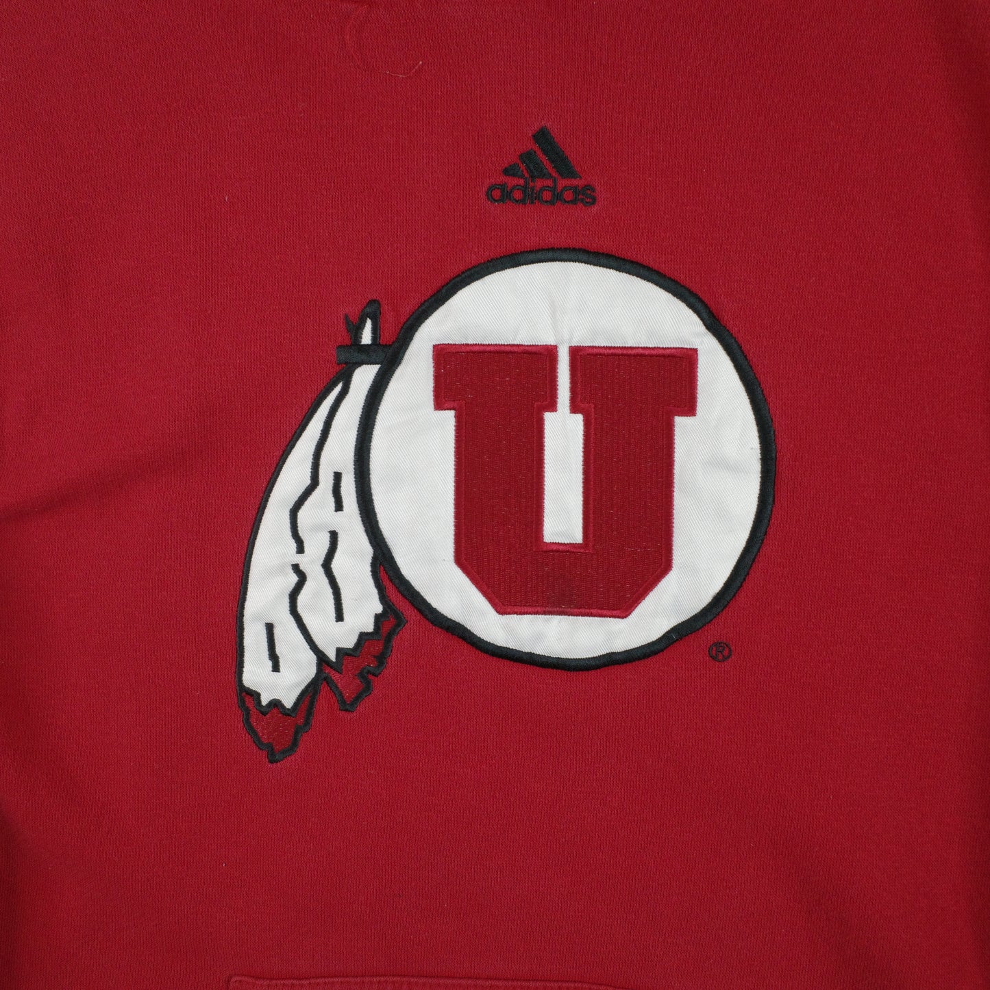 Utah Utes Hoodie Sweater Mens Small Red Sweatshirt Football Adidas Vintage