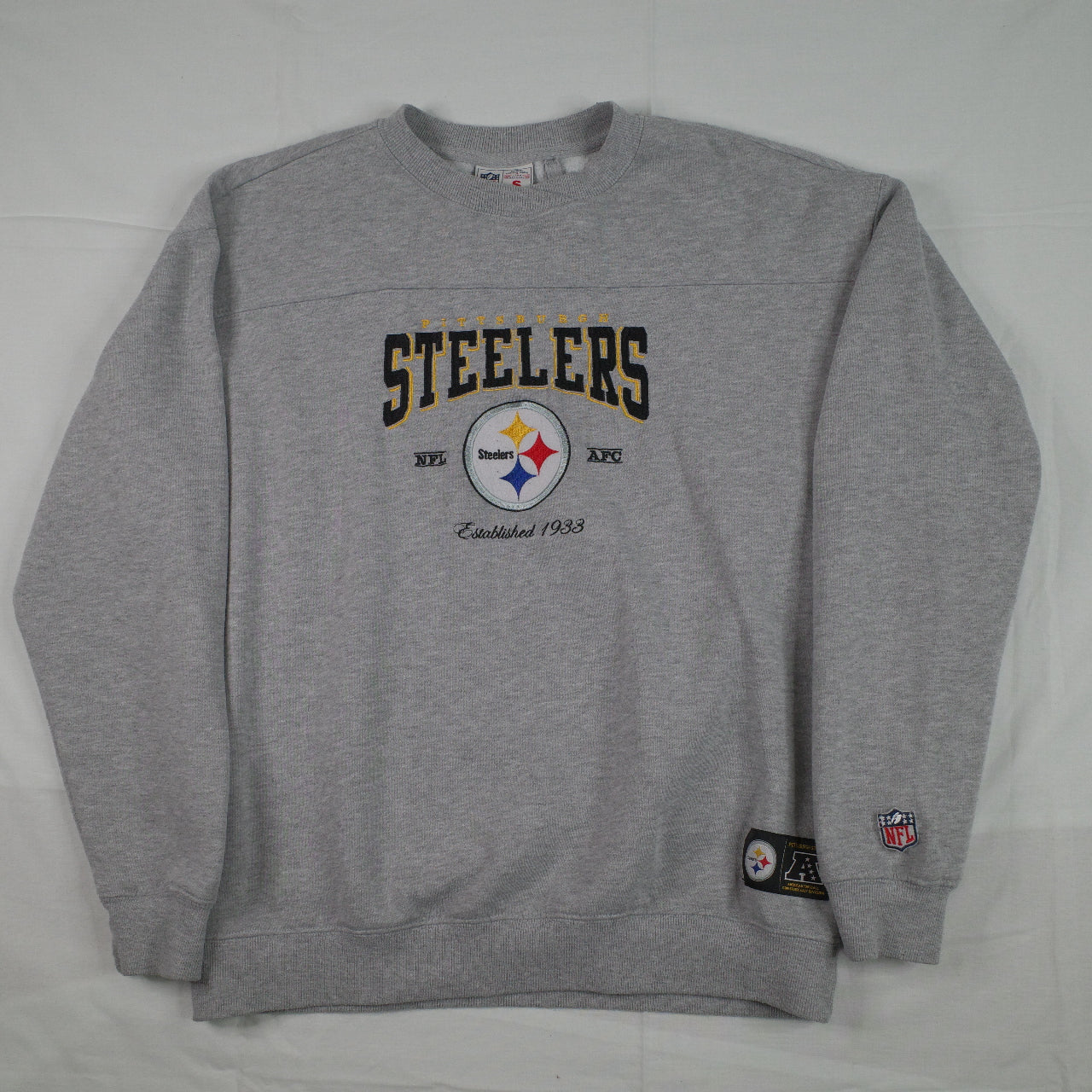 Steelers NFL Pittsburg Team Apparel Grey Crewneck Women's Small