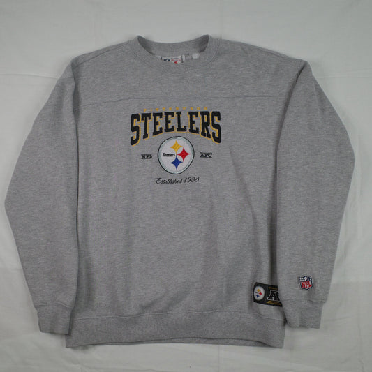Steelers NFL Pittsburg Team Apparel Grey Crewneck Women's Small