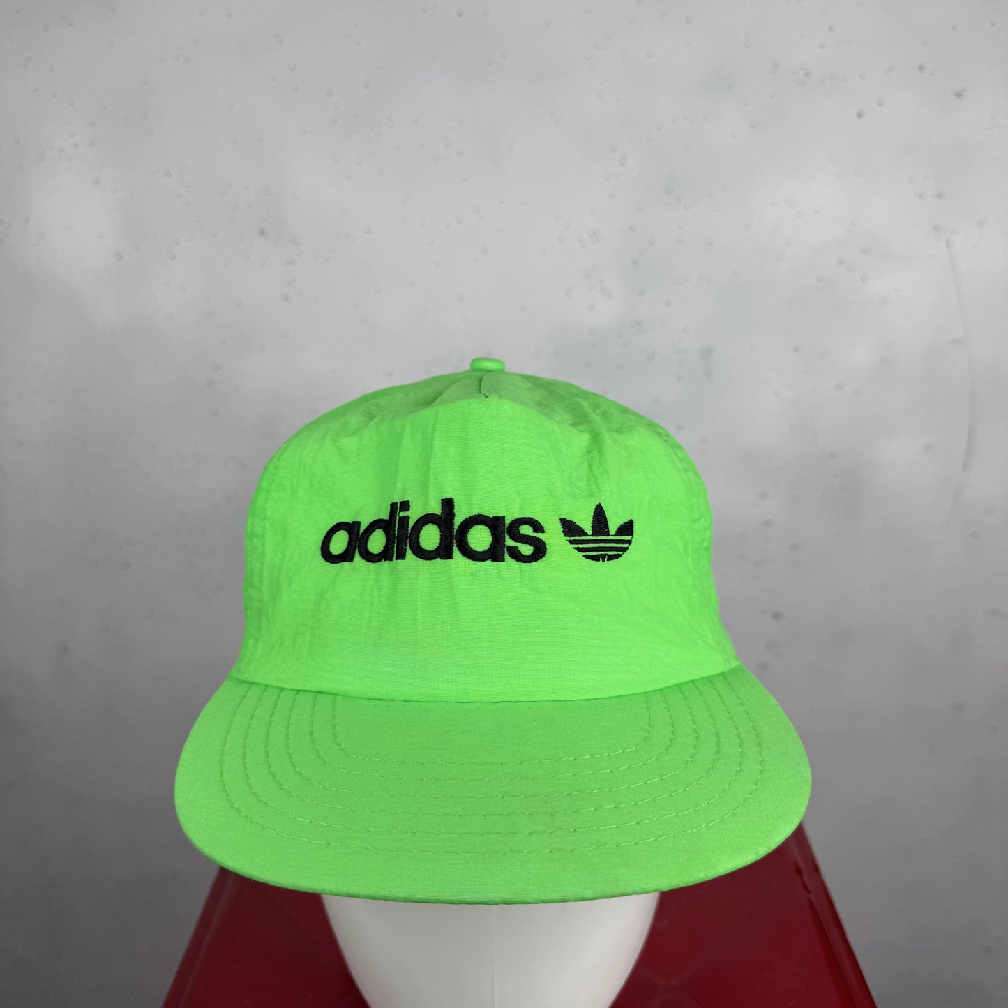 Vintage Adidas Hat Adult Neon Green Nylon Snapback Cap