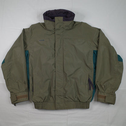 Columbia Bugaboo Olive Black Winter Jacket Radial Sleeve Mens Small Damaged Zip