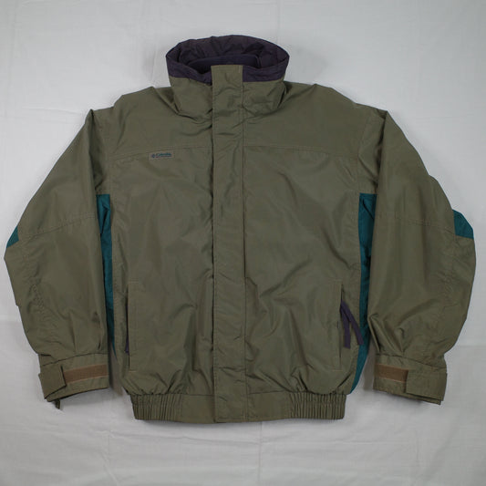 Columbia Bugaboo Olive Black Winter Jacket Radial Sleeve Mens Small Damaged Zip
