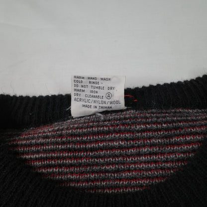 Roger David 1980's Cable Knit Red Grey Mens XL