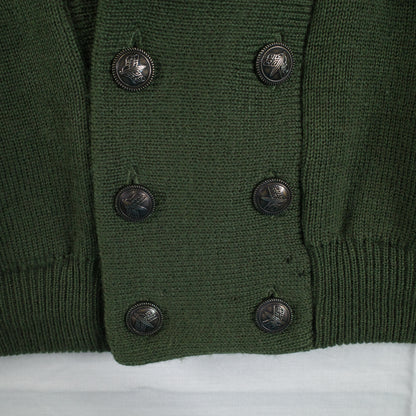Aklanda 100% Wool Shawl Collar Cardigan Sweater Mens Medium