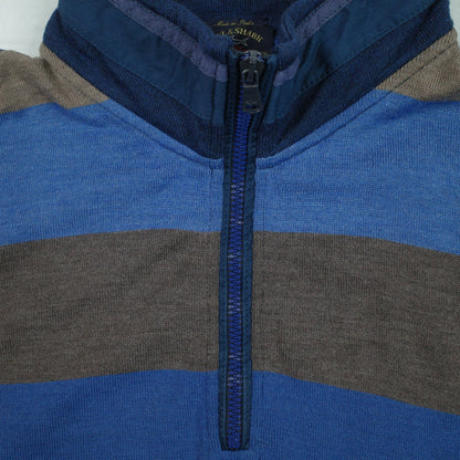 Paul & Shark Sweater Mens 6XL Blue Grey  Quarter Zip Competition Yachting Made in Italy