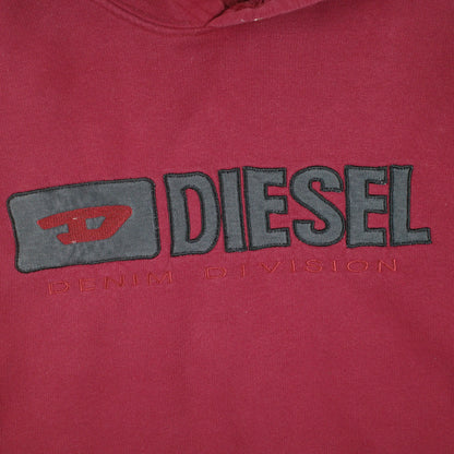 Diesel Hoodie Mens Size XL Vintage Embroidered Full Zip Denim Division