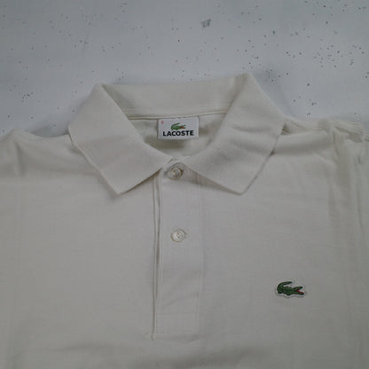 Vintage Lacoste Polo Shirt White Short Sleeve Mens Size 5 Large
