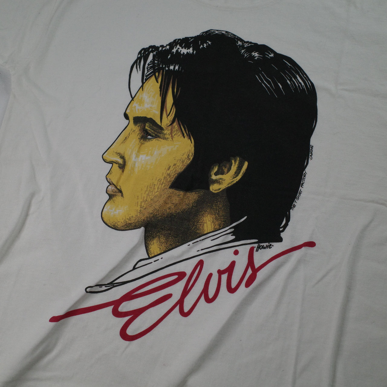Vintage Elvis Presley 1980's the T-shirt factory Made In Australia Cairns White T-Shirt Men's Small