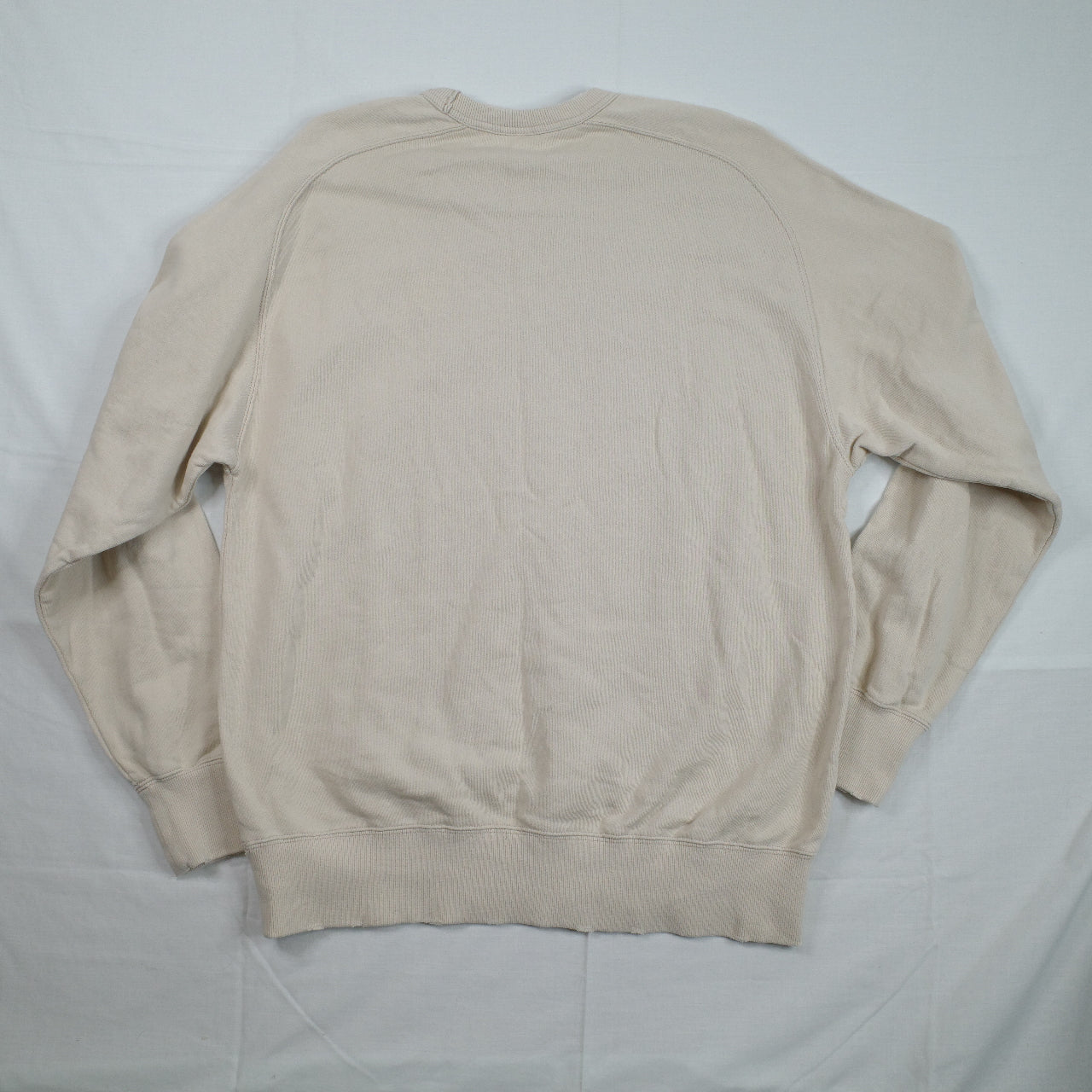 Edwin Heavy Cotton Distressed Sweatshirt Crewneck Beige Mens Large
