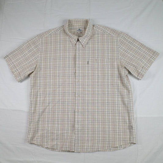 Vintage Colorado Large Cotton Short Sleeve Grid Button Down Shirt
