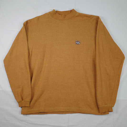 Billabong China Mock Fleece Sweater Mustard Yellow Vintage 90's Mens Medium