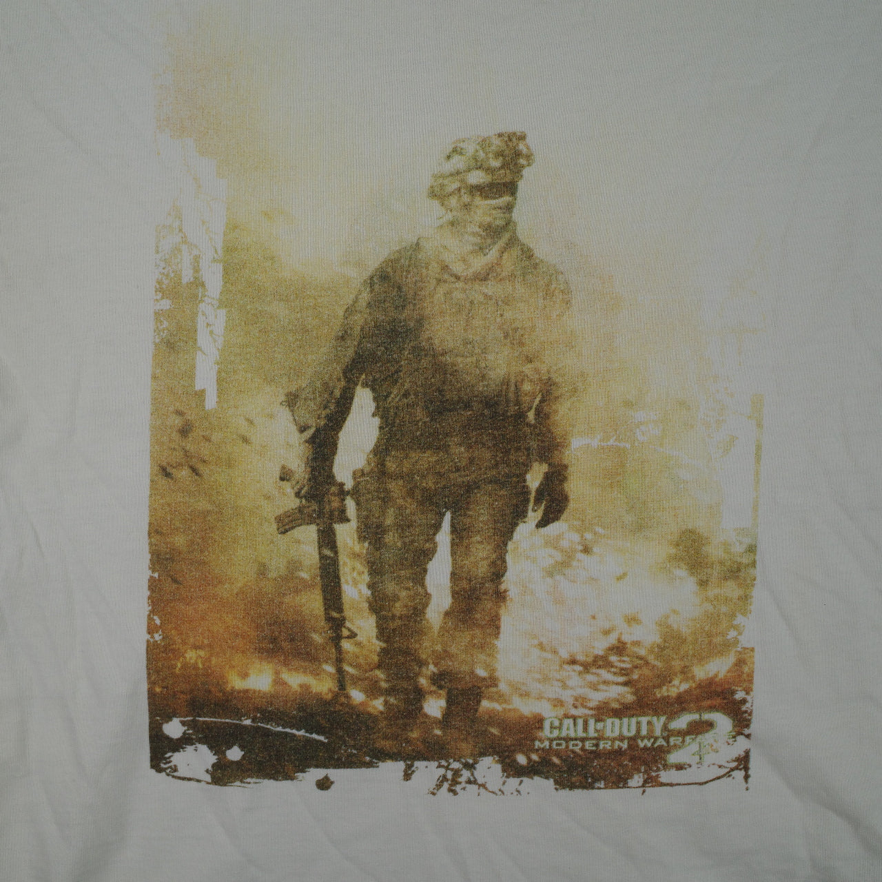Activision Call Of Duty Modern Warfare 2 Mens T Shirt Short Sleeve Cream XS