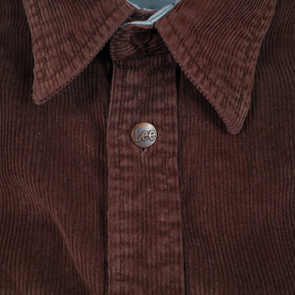 Lee Cord Button Up Long Sleeve Brown Shirt H.D Lee Company Mens Large