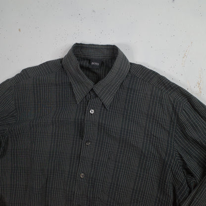 Boss Hugo Boss Checkered Vintage Button Up Shirt Mens Large
