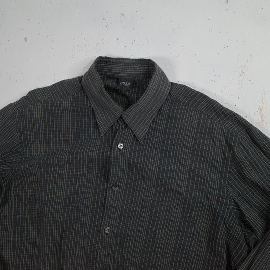 Boss Hugo Boss Checkered Vintage Button Up Shirt Mens Large
