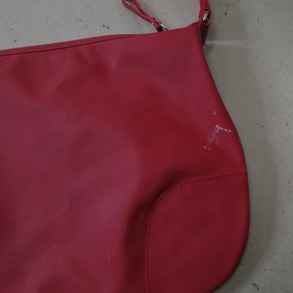 Lacoste Shoulder Bag Hobo Bag Red Leather