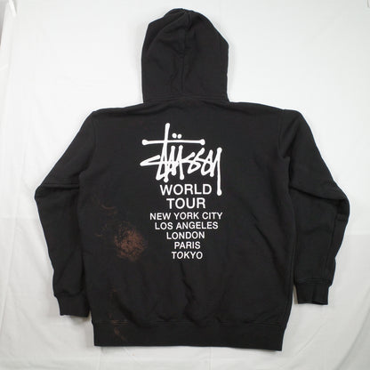Stussy Australia Black World Tour Black Hoodie Sweater Pullover Mens Small