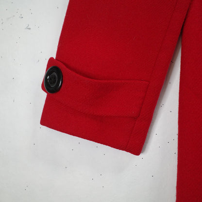 Pendleton Double Breasted 1970's Pea Long Wool Red Coat Women's 8 USA Made