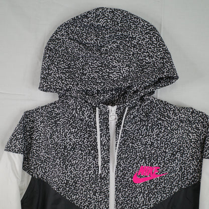 Nike Windrunner Running Jacket AOP Black White Pink Womens Small