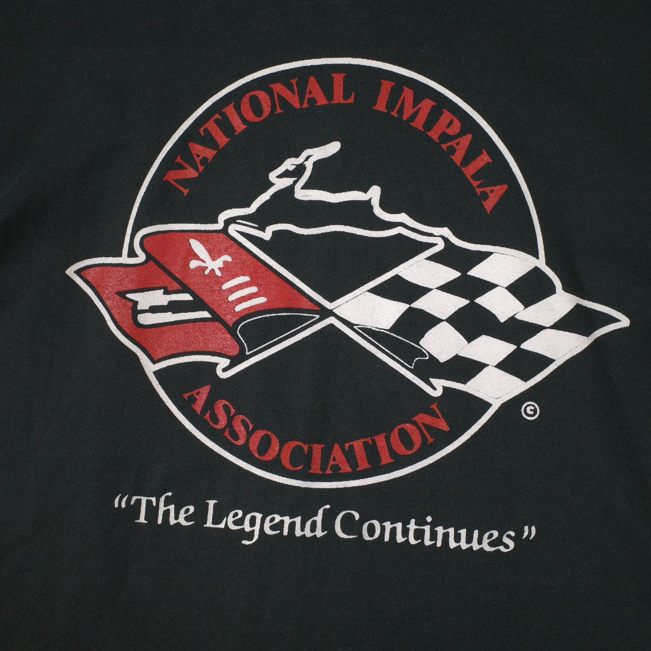 Vintage Chevy T-Shirt National Impala Association Black Single Stitch Mens Large