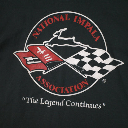 Vintage Chevy T-Shirt National Impala Association Black Single Stitch Mens Large