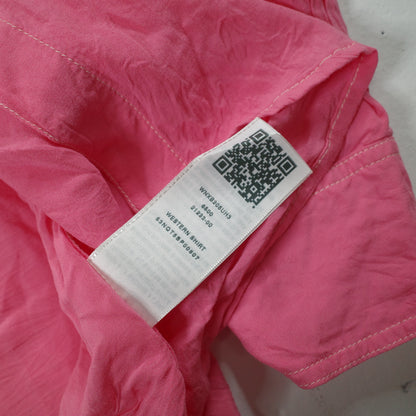 True Religion Womens Western Pink Rhinestone Button Up Long Sleeve Shirt Large