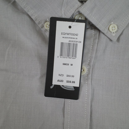 Quicksilver Wilsden Short Sleeve Button Up Shirt Grey Size Medium RRP $59 2015
