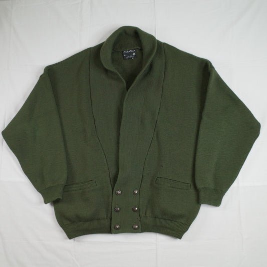 Aklanda 100% Wool Shawl Collar Cardigan Sweater Mens Medium