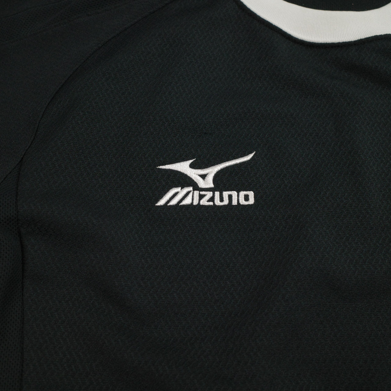 Vintage Mizuno Black Soccer Jersey Black White Ringer Short Sleeve T-Shirt Small