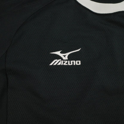 Vintage Mizuno Black Soccer Jersey Black White Ringer Short Sleeve T-Shirt Small