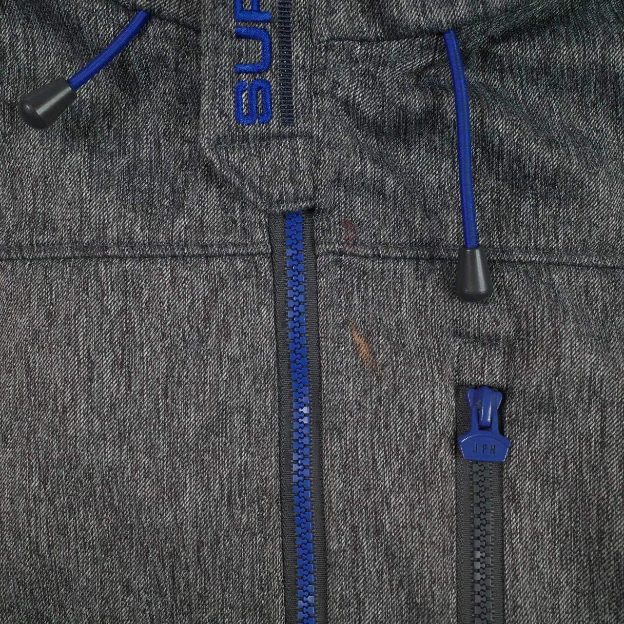 Superdry Jacket Windtrekker Grey Blue Fleece Lined Mens XL