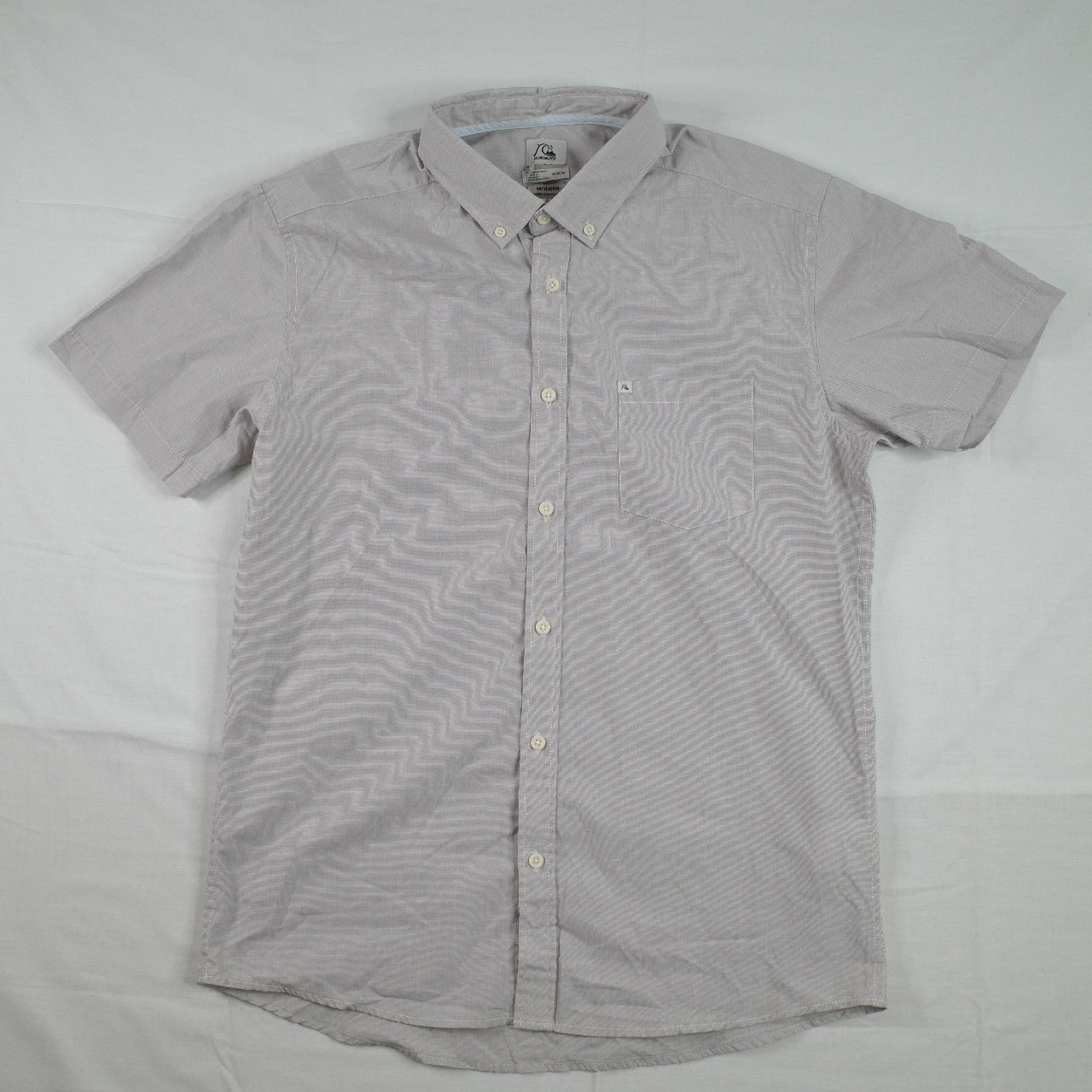 Quicksilver Wilsden Short Sleeve Button Up Shirt Grey Size Medium RRP $59 2015