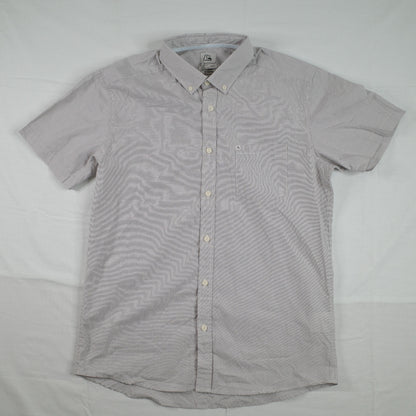 Quicksilver Wilsden Short Sleeve Button Up Shirt Grey Size Medium RRP $59 2015