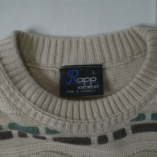 Rapp Knitwear Coogi Inspired Crewneck Australia Made Mens Medium